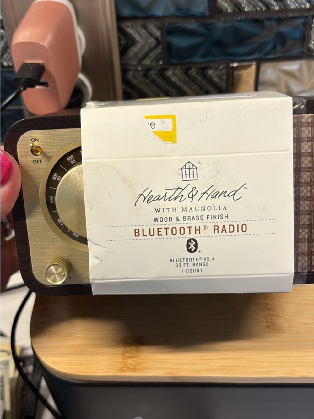 Hearth & Hand Bluetooth Radio in Brown and Gold